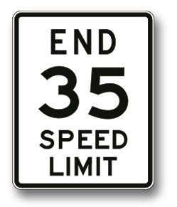 End speed limit sign