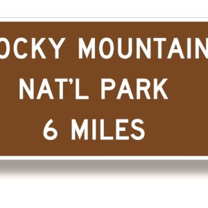 Recreational destination sign (distance)