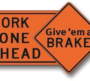 Work zone ahead sign