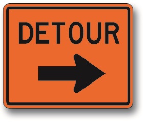 Detour sign (left or right)