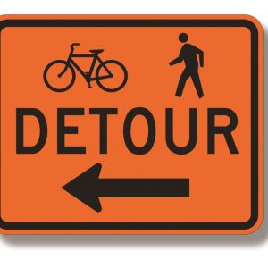 Bike/pedestrian detour sign (left or right)
