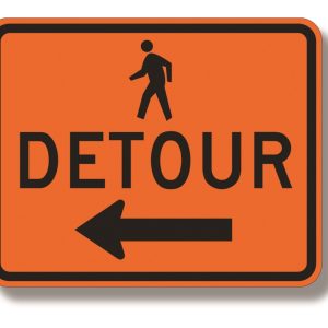 Pedestrian detour sign