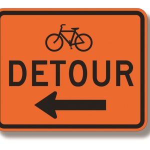 bicycle detour sign (left or right)
