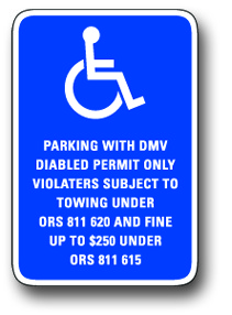 Disabled parking sign
