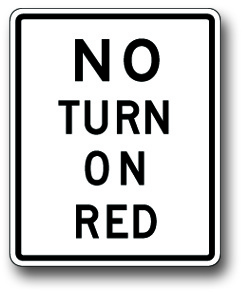 No turn on red sign