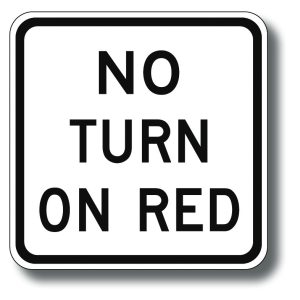 No turn on red sign