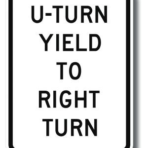 U-turn yield to right turn sign
