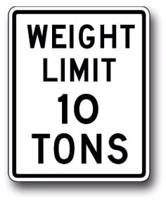R12-1 Weight Limit | Traffic Sign | Zumar Industries