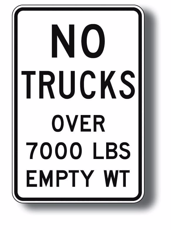 R12-3 No Trucks Weight Limit | Traffic Sign | Zumar Industries