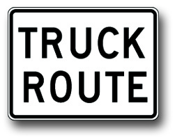 Truck route sign