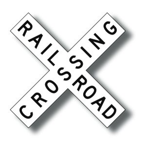 Railroad crossing sign (two-piece)