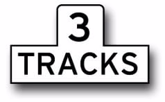 3 tracks sign (two-piece)