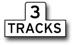 3 tracks sign (two-piece)