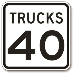 Trucks speed limit sign