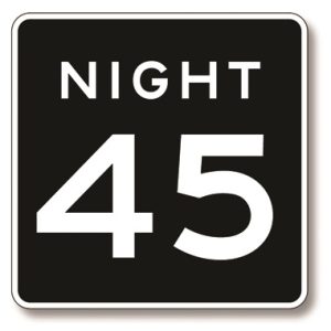 Night speed limit sign
