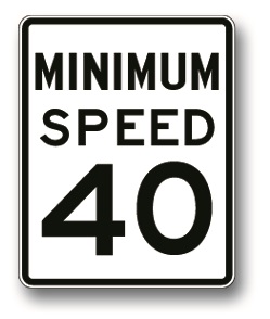 Minimum speed sign