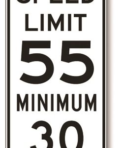 Speed limit and minimum sign