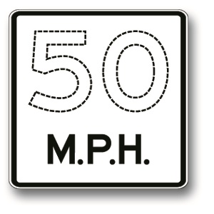 Miles per hour sign
