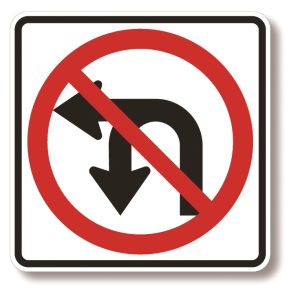 No turn or U turn sign
