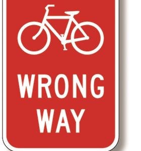 Bike wrong way