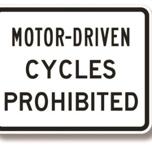 Motor-driven cycles prohibited sign