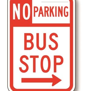 No parking bus stop sign