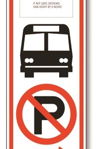 No parking transit sign (left, right, or double)