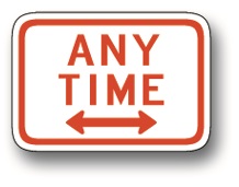 Any time with arrows sign