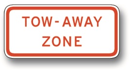 Tow-away zone sign