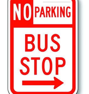 No parking bus stop sign (left, right, or double)