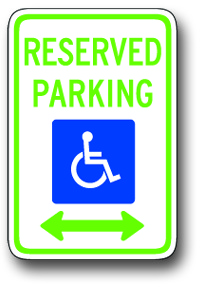 Federal disabled parking sign (left, right, or double)