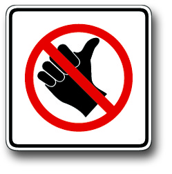 No hitch hiking sign