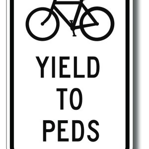 Yield to peds sign