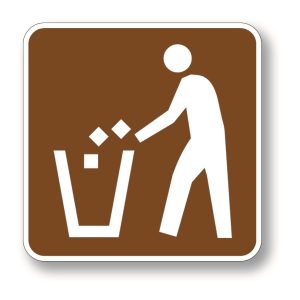 Litter container sign