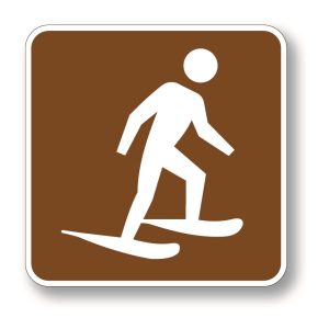 Snowshoeing sign