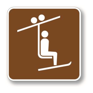 Ski lift sign