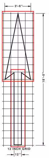 Type I, 18-inch straight arrow