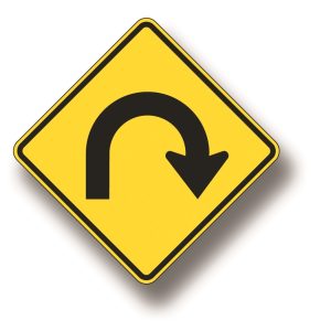 Hairpin curve arrow sign (left or right)
