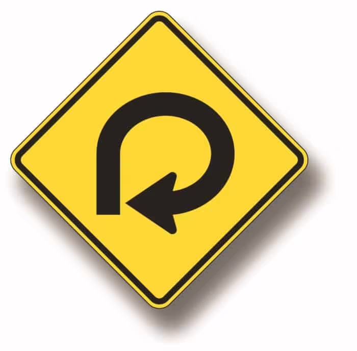 270-degree loop arrow sign (left or right)