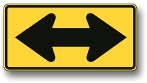 Two direction arrow sign