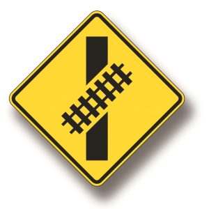 Skewed crossing sign