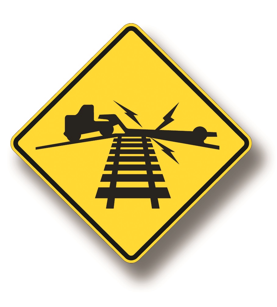 Low-ground clearance railroad crossing sign - Zumar