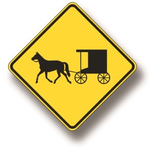 Horse-drawn vehicle sign