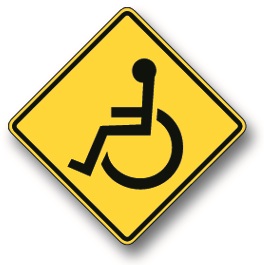Wheelchair warning sign