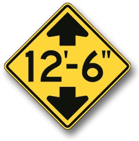 Low clearance sign