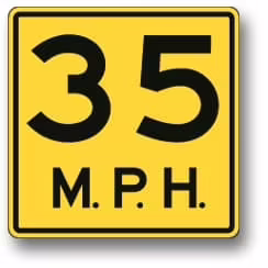 Advisory speed sign
