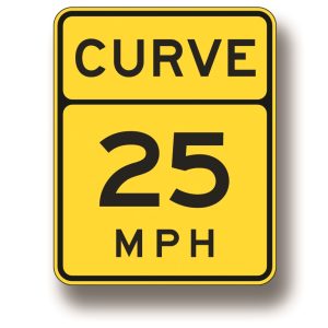 Advisory speed sign