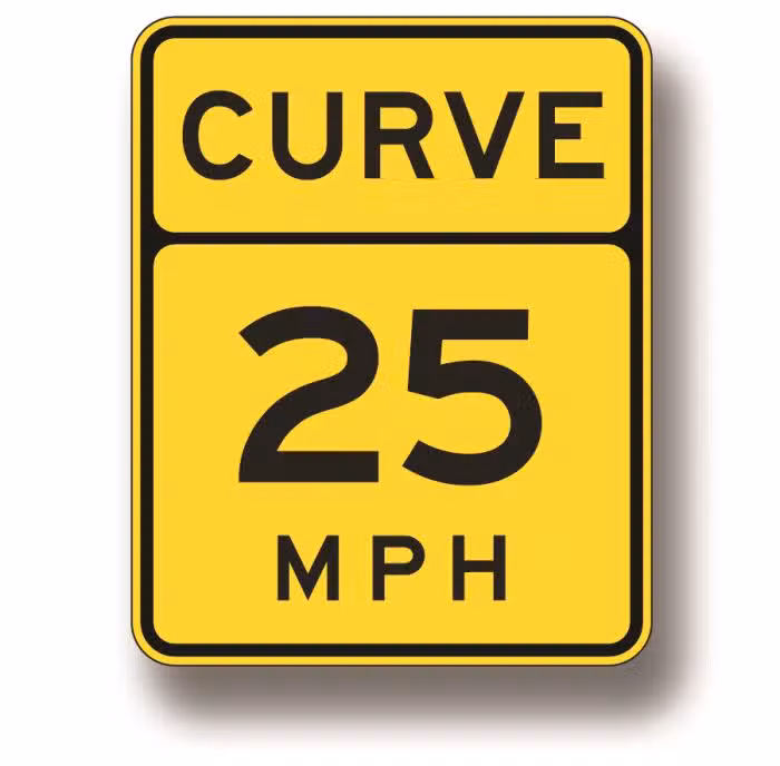 Advisory speed sign