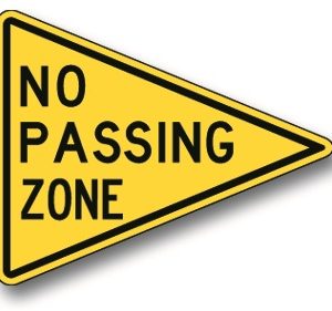 No passing zone sign