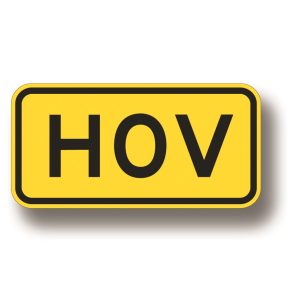 High-occupancy vehicle (HOV) sign